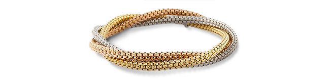 three colors gold flexible bacelet StellaMilano