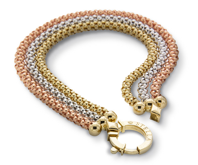 Stellamilano - Safran - Gold three wire bracelet - BR00127