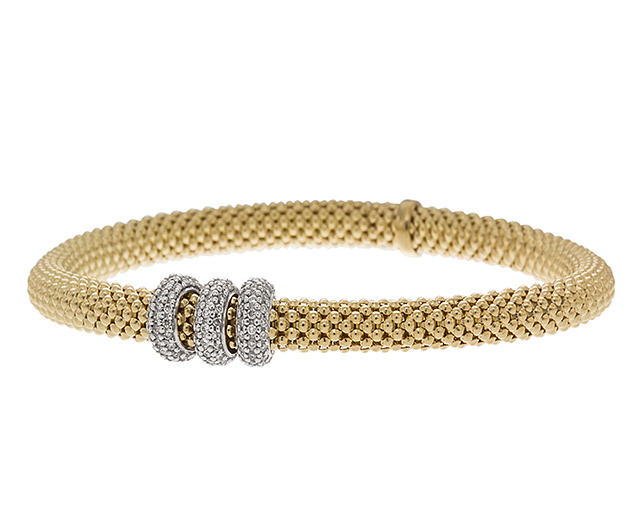 Stellamilano - Vela - Gold stretch bracelet with diamonds - BRE0122G3D