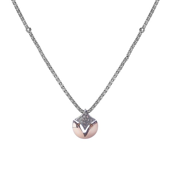 Stellamilano - 466MI Collection - white and rose gold and brown diamonds Necklace