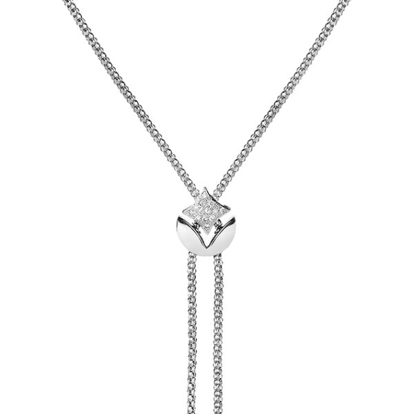 Stellamilano - 466MI Collection - white gold and diamonds T-Necklace