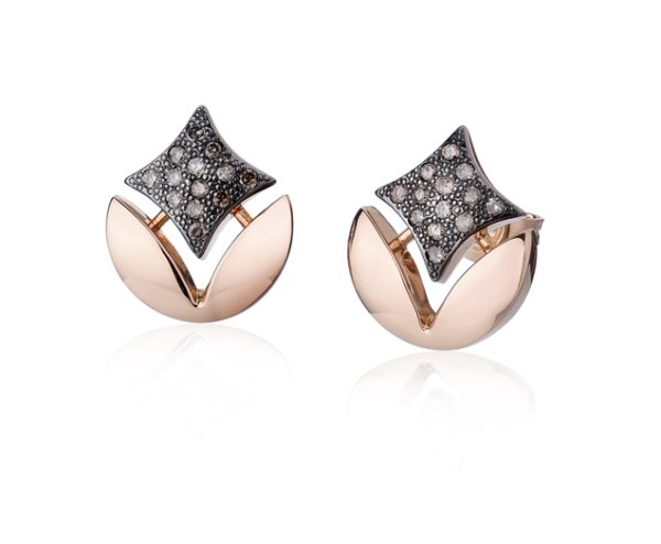 Stellamilano - Rose Gold Earings with Brown Diamonds